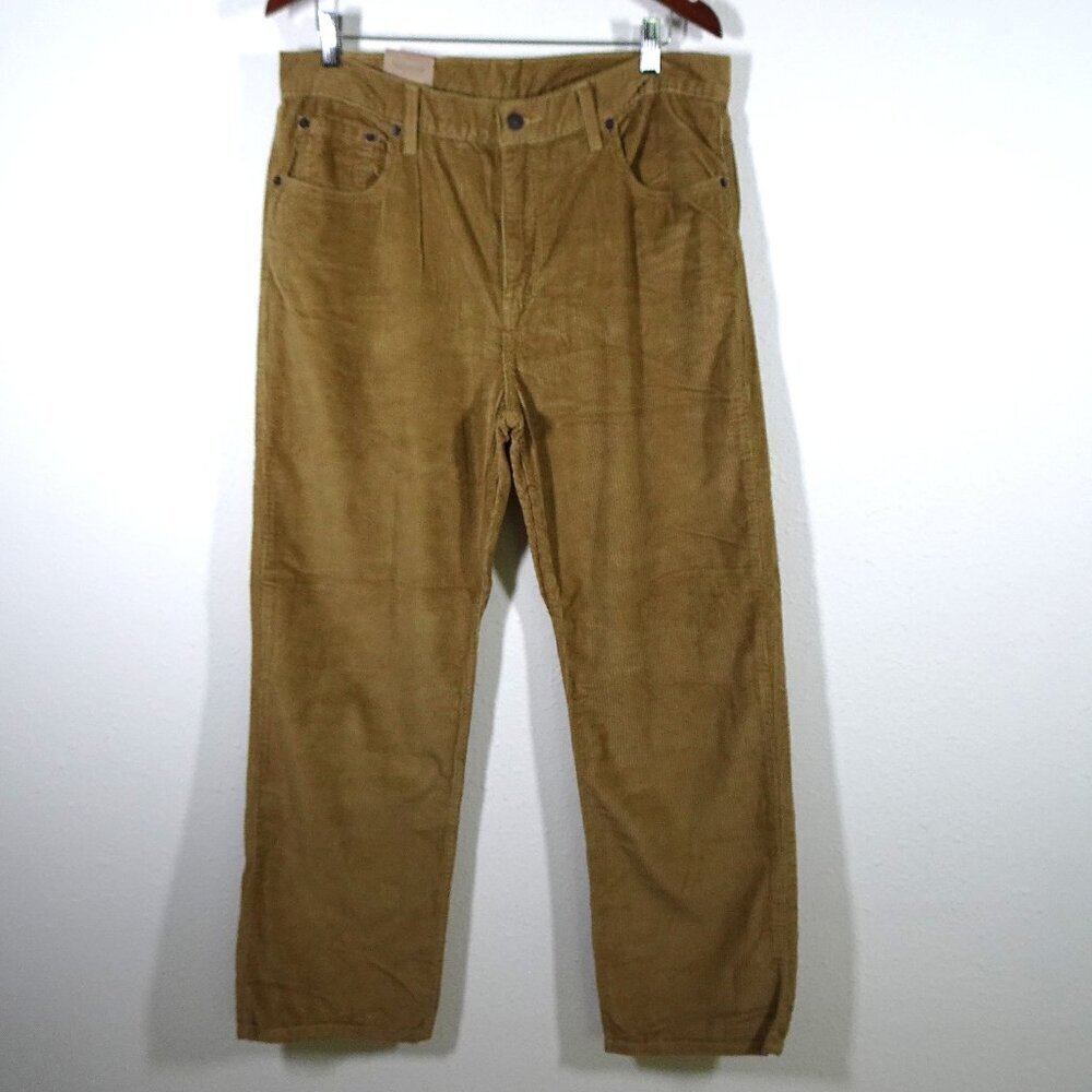 Levi's Corduroy Jeans Women's Size 32x30 Brown Tan Straight Leg Relaxed Low Pro